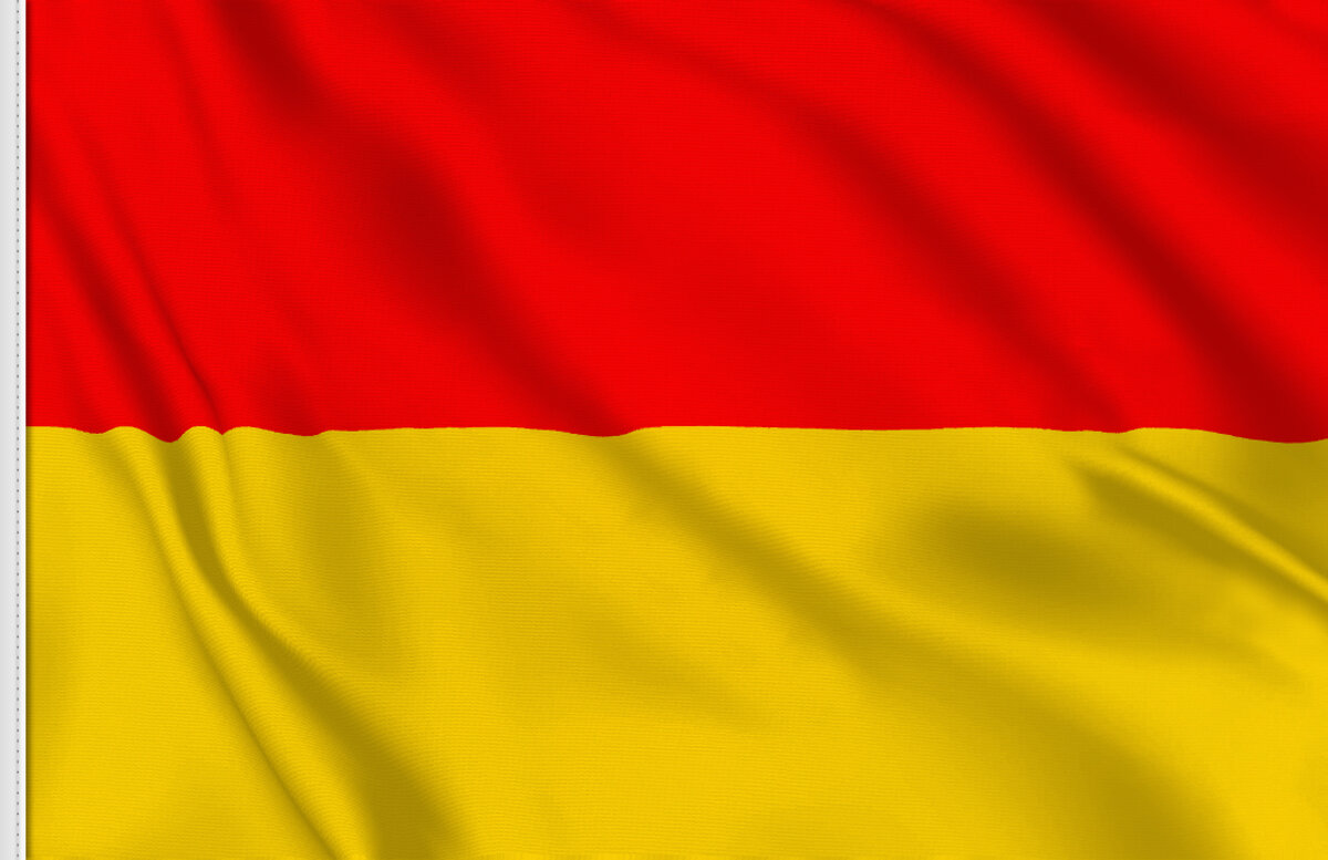 green yellow red flag with star in center